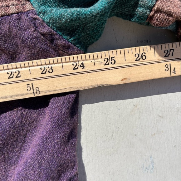 Men's Nepal Shirt Multicolor Patchwork L/XL India Hippie Yoga Namaste Spiritual - Picture 11 of 13